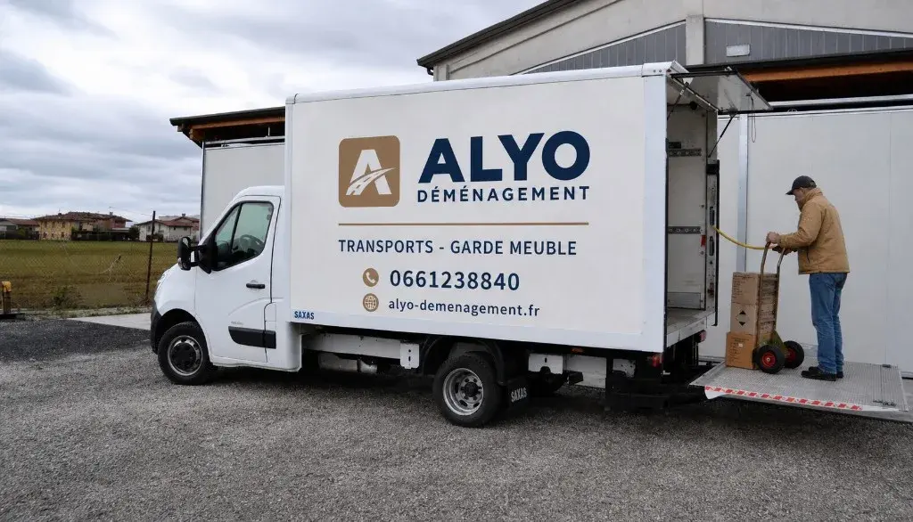 Chargement professionnel sur hayon — Alyo Déménagement