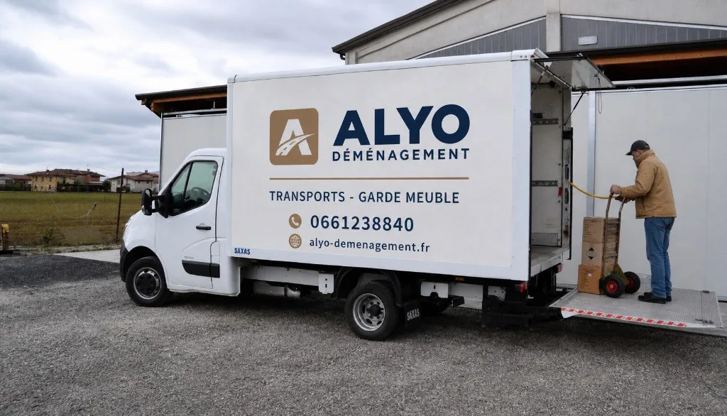 Chargement professionnel sur hayon — Alyo Déménagement